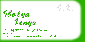 ibolya kenyo business card